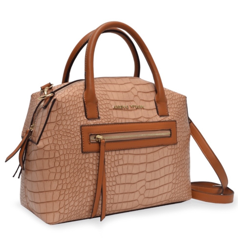ADRIENNE VITTADINI | Croco Satchel Natural